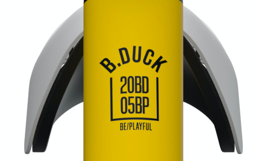 close up view of black and yellow kids tricycle logo