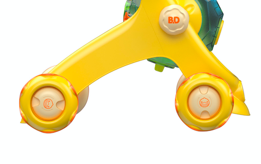 side view close up of push walkers for toddlers