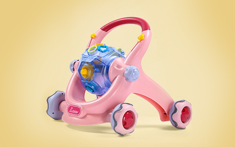 pink push walker w/ roller